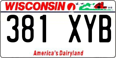 WI license plate 381XYB