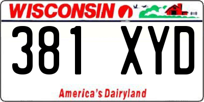 WI license plate 381XYD