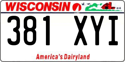 WI license plate 381XYI