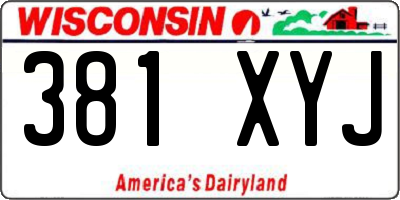 WI license plate 381XYJ