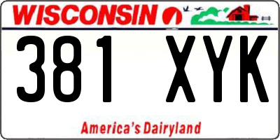 WI license plate 381XYK