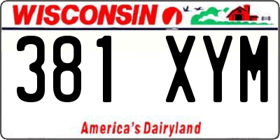 WI license plate 381XYM