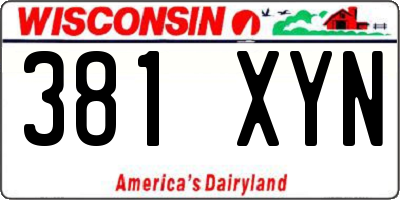 WI license plate 381XYN