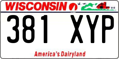 WI license plate 381XYP