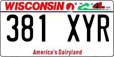 WI license plate 381XYR