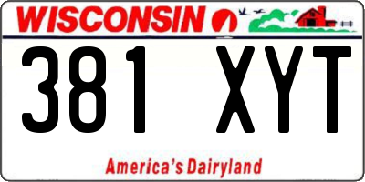 WI license plate 381XYT