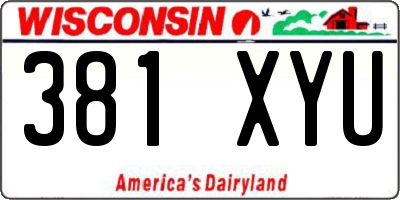 WI license plate 381XYU