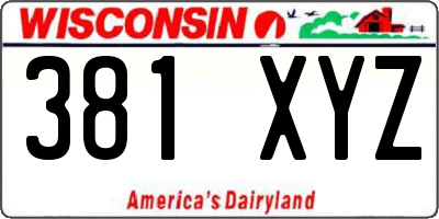 WI license plate 381XYZ