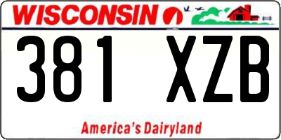 WI license plate 381XZB