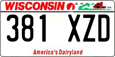 WI license plate 381XZD