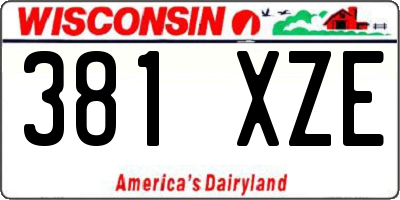 WI license plate 381XZE
