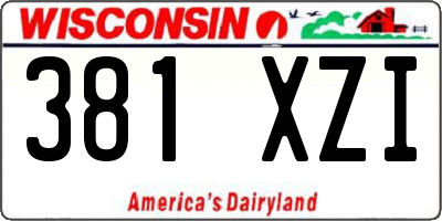 WI license plate 381XZI