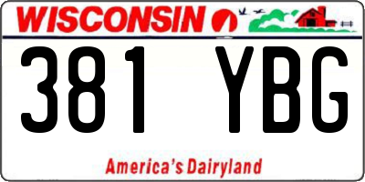 WI license plate 381YBG