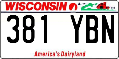 WI license plate 381YBN