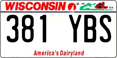 WI license plate 381YBS