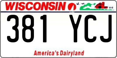 WI license plate 381YCJ