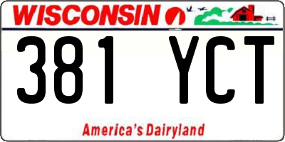 WI license plate 381YCT