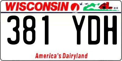 WI license plate 381YDH