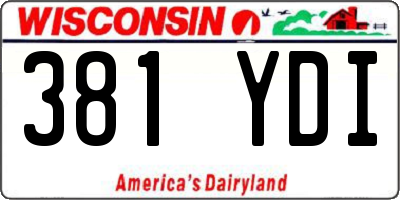 WI license plate 381YDI