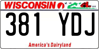 WI license plate 381YDJ
