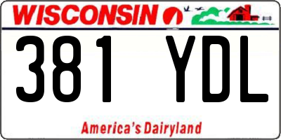 WI license plate 381YDL
