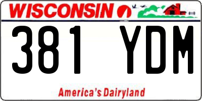WI license plate 381YDM