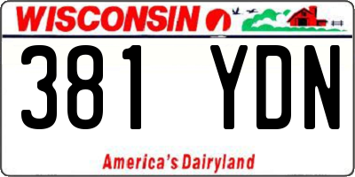 WI license plate 381YDN