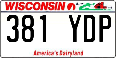 WI license plate 381YDP