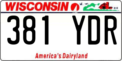 WI license plate 381YDR