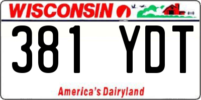 WI license plate 381YDT