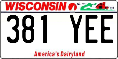 WI license plate 381YEE