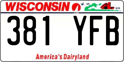 WI license plate 381YFB