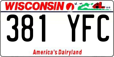 WI license plate 381YFC
