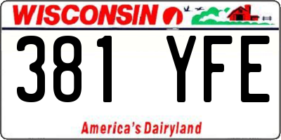 WI license plate 381YFE
