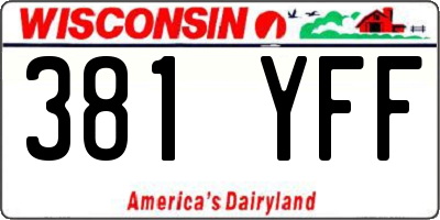 WI license plate 381YFF