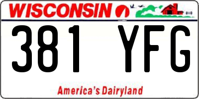 WI license plate 381YFG