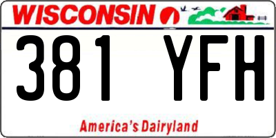WI license plate 381YFH