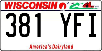 WI license plate 381YFI