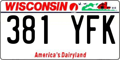 WI license plate 381YFK
