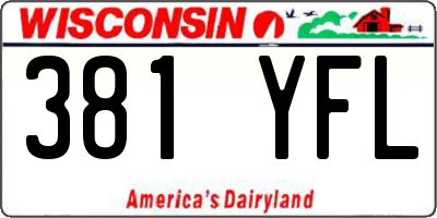 WI license plate 381YFL
