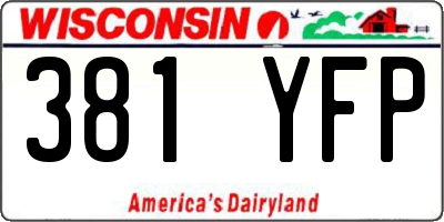 WI license plate 381YFP