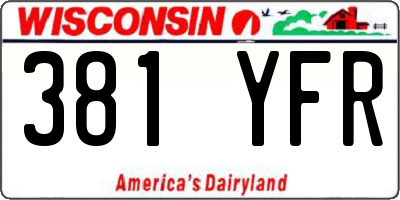 WI license plate 381YFR