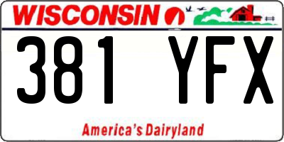 WI license plate 381YFX