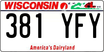 WI license plate 381YFY