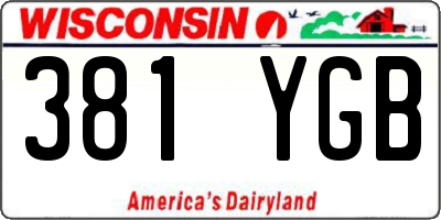 WI license plate 381YGB