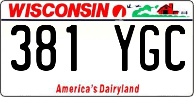 WI license plate 381YGC