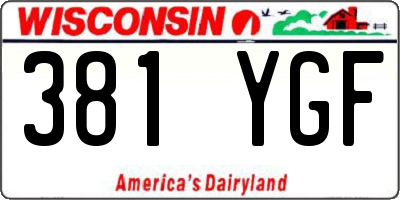 WI license plate 381YGF
