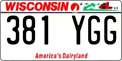 WI license plate 381YGG