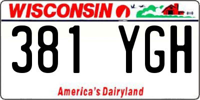 WI license plate 381YGH