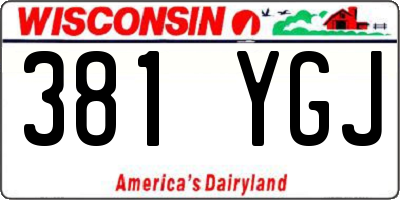 WI license plate 381YGJ
